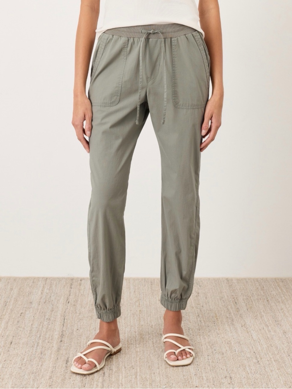 Pact Organic Women’s Joggers sz Large, Green/Gray